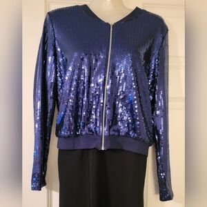 Sequin Blue Bomber Jacket